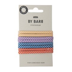 ByBarb Hair ties multicoloured 8-pack, recycled material squared patte