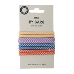 ByBarb Hair ties multicoloured 8-pack, recycled material squared pattern