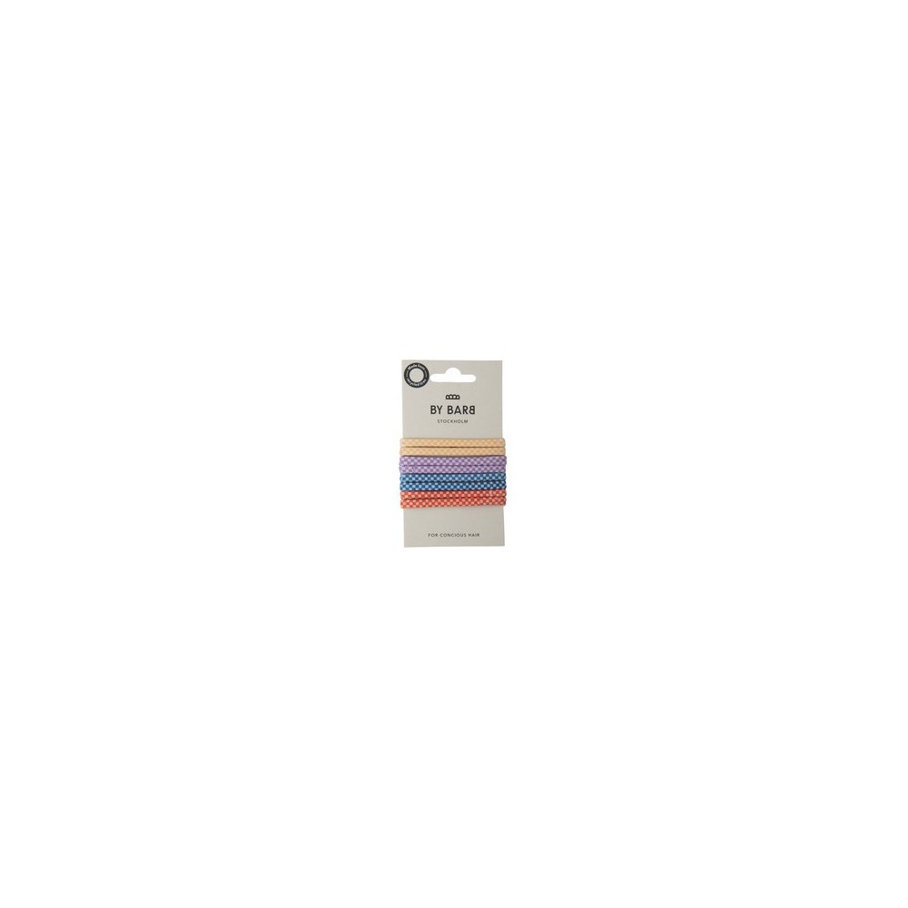ByBarb ByBarb Hair ties multicoloured 8-pack, recycled material squared pattern