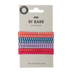 Läs mer om ByBarb Hair ties multicoloured 8-pack, recycled material striped patt