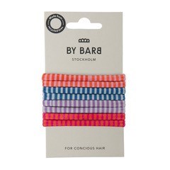 ByBarb Hair ties multicoloured 8-pack, recycled material striped pattern