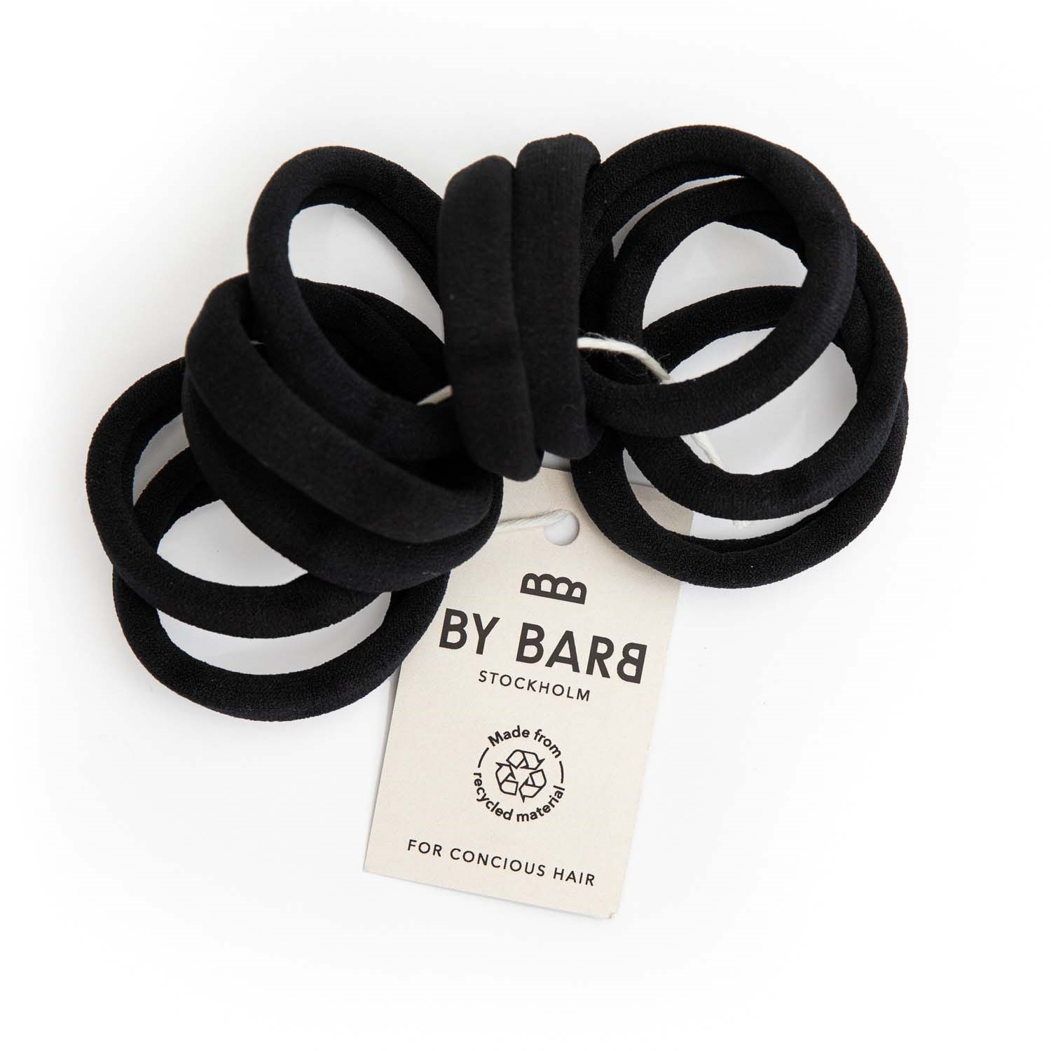 Läs mer om ByBarb Set of 10 Hair Ties Black recycled polyester Black