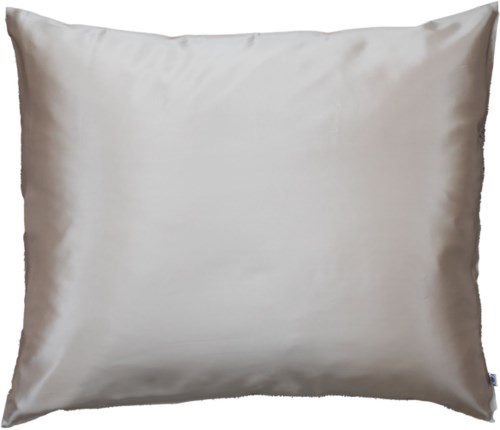 En enkel, skinnende hvit pute uten mønster eller design.