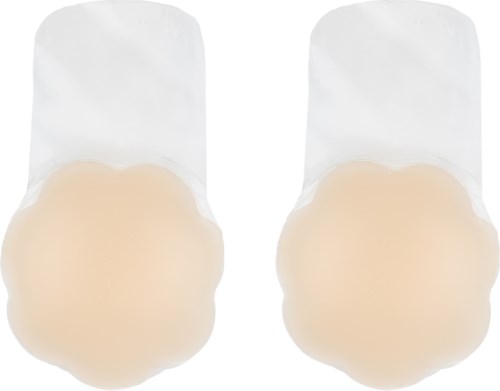 To myke gelékapsler i hvitt og beige, sannsynligvis medisin eller kosttilskudd.