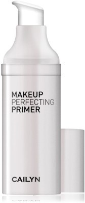 En vit flaska med pump, märkt 'Makeup Perfecting Primer' av Cailyn.
