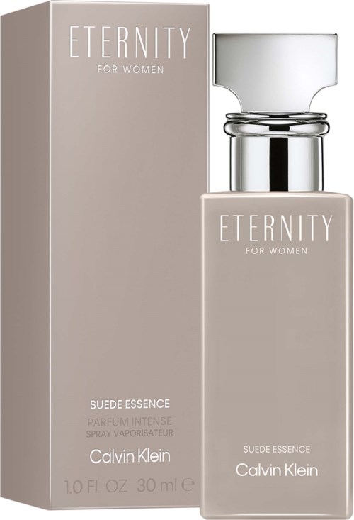 Calvin Klein Eternity for Women Suede Essence perfume bottle and box.