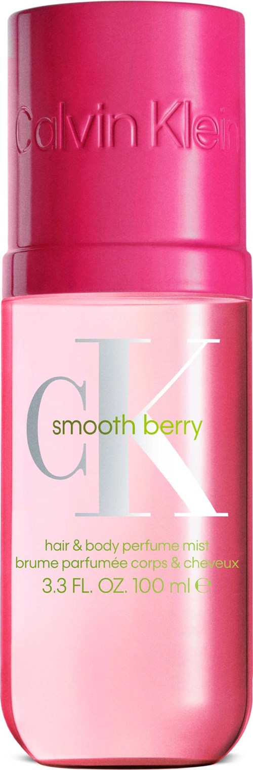 Calvin Klein CK One Smooth Berry parfum mist in een roze fles met bijpassende roze dop.
