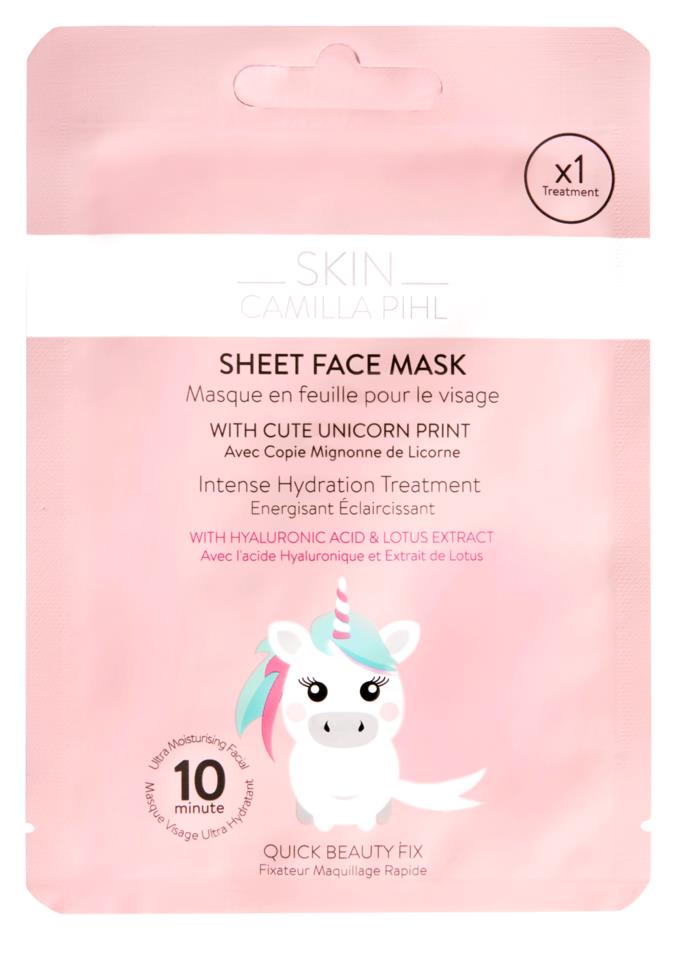 Camilla Pihl Cosmetics Skin Beauty Moisture Boost Unicorn Sheetmask  23 g