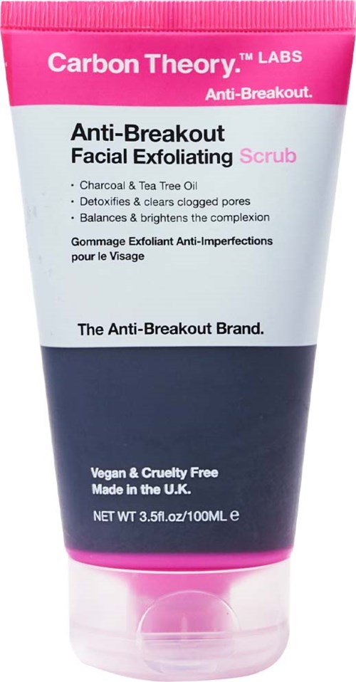 Carbon Theory Anti Breakout Charcoal & Tea Tree Oil Breakout Control Facial Exfoliating Scrub 100 ml