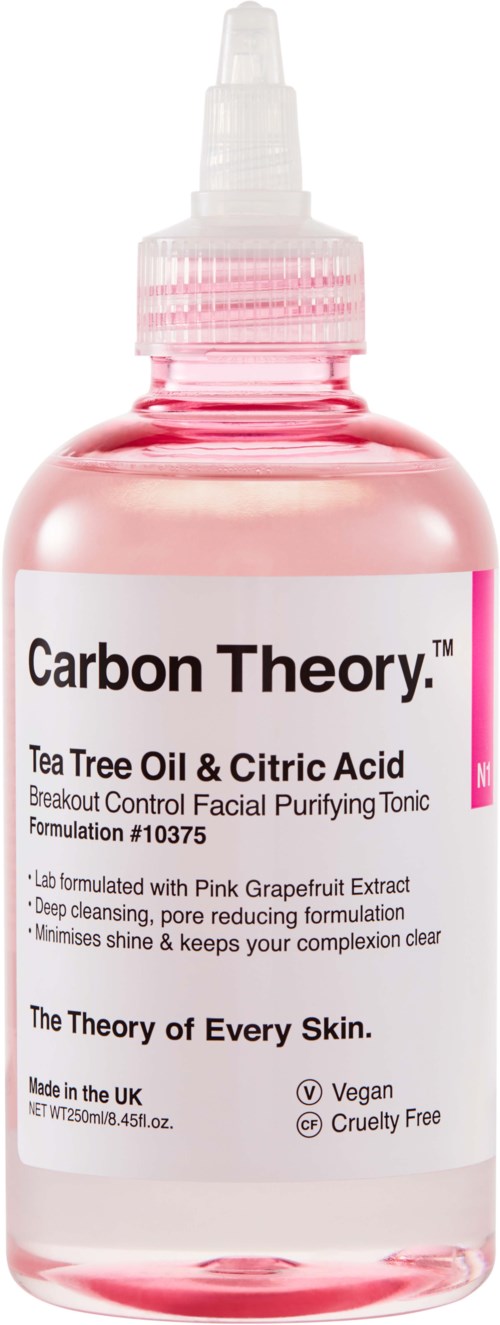 Carbon Theory Anti Breakout Tea Tree Oil & Citric Acid Breakout Control Facial Purifying Tonic 250 ml