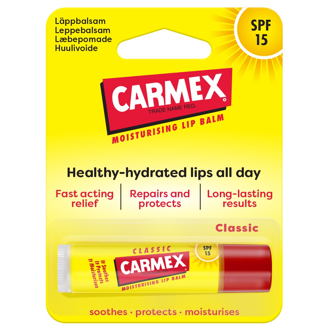 Carmex Lip Balm Classic Stick SPF15 4,3 ml billede