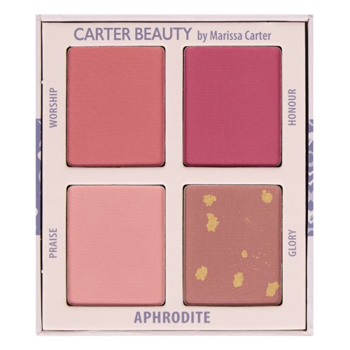 En makeup-palett med fyra rosa nyanser, märkt Worship, Honour, Praise och Glory, kallad Aphrodite.