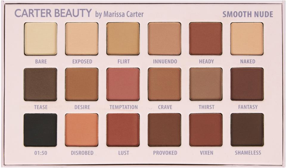 Carter Beauty Cosmetics Smooth Nude 18-Shade Eyeshadow Palette 