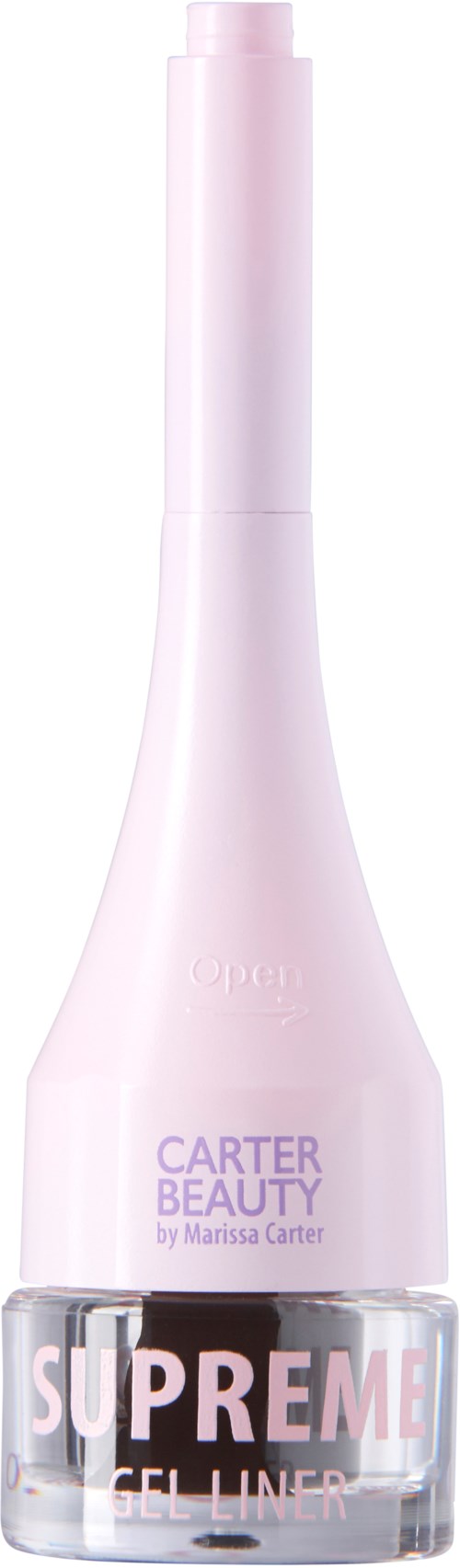En vit makeupprimer med 'Carter Beauty' branding och en tydlig anslutning längst upp.