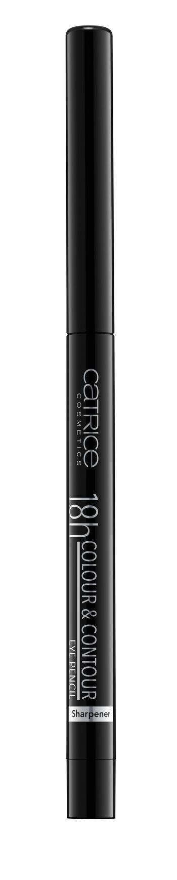 En svart penna med texten '18H Core Black' och 'Contour.'