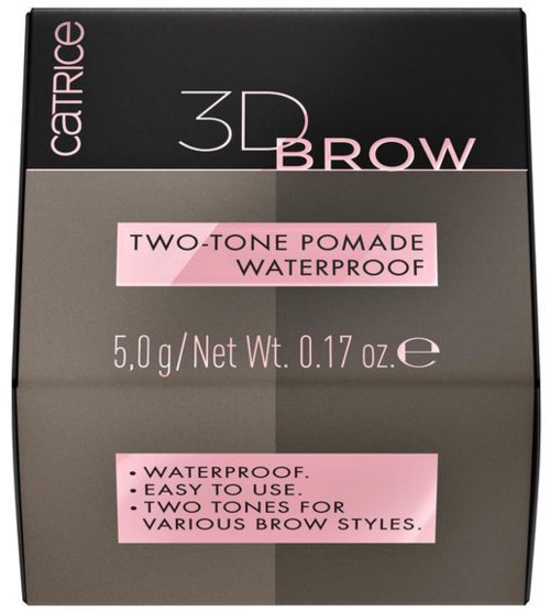 Dies ist eine schwarze und graue Box für Catrice 3D Brow wasserfeste Zweiton-Pomade, 5,0 g, leicht zu verwenden, für verschiedene Augenbrauenstile.