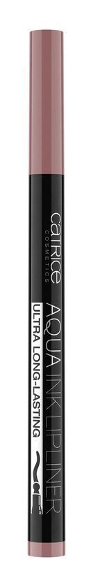 En läppennor i rosa och svart med orden 'Aqua Liner' och 'Ultra Long Lasting' skriver på den.