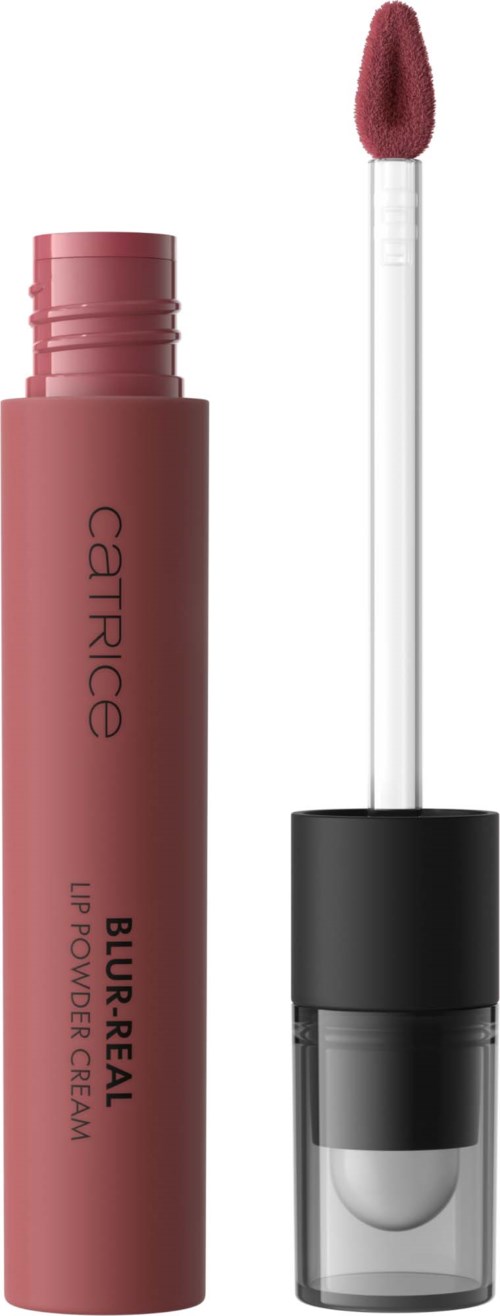 Catrice Burst-Lip flüssiger Lippenstift in pinker Farbe mit Applikatorpinsel. Die Tube ist pink mit schwarzen und klaren Elementen.