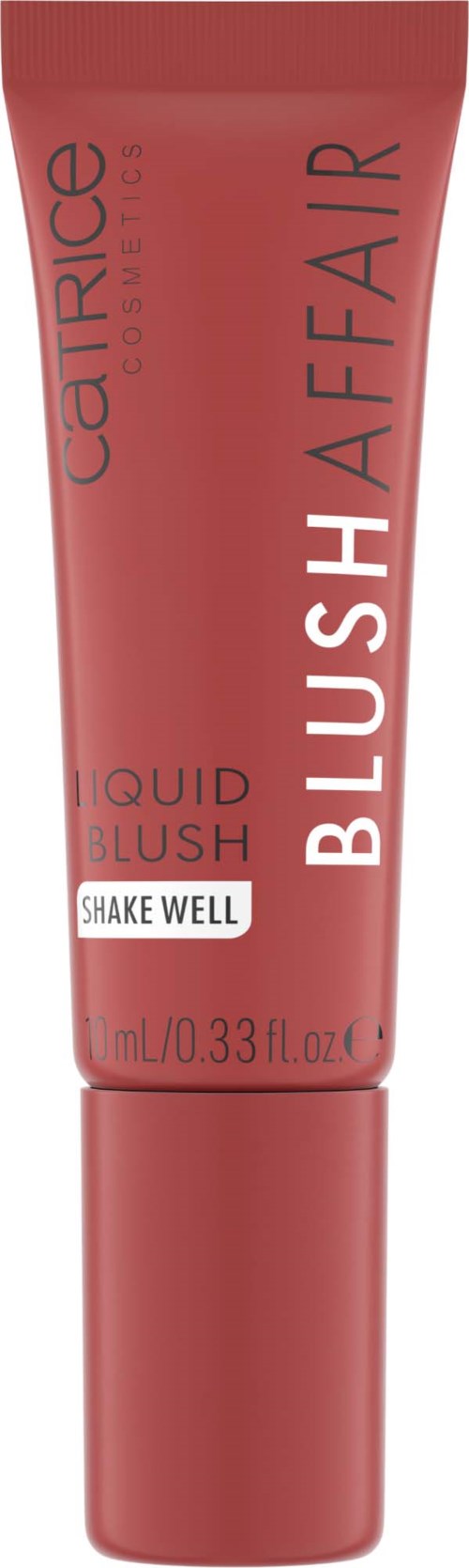 En tub med Catrice flytande rouge som heter Blush Affair, skaka väl, 0,33 fl oz.