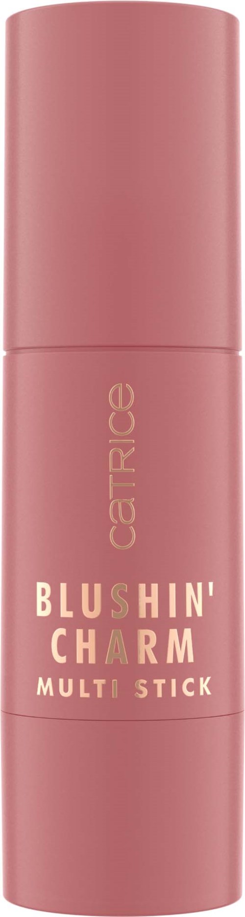 En rosa leppestiftholder med teksten Blushin' Charm og Catrice.