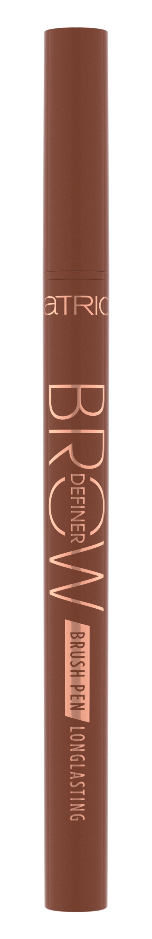 Ein brauner Lippenkonturenstift mit Text, steht aufrecht vor schwarzem Hintergrund.