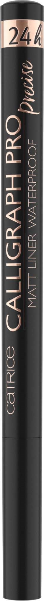 Een zwarte marker met zilveren tekst die zegt "CALLIGRAPH PRO," "Matte Inner Waterproof," en "24 H".