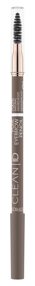 Ein Bleistift mit schwarzem Griff, silbernem Körper und Radiergummi, beschriftet mit 'CLEAN ID' und 'EVERYBODY PENCIL'.