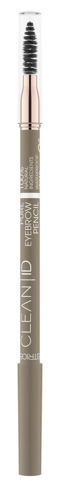 Ein Make-up-Bleistift mit silberner Kappe und gedrehter schwarz-weißer Spitze, beschriftet 'CLEAN ID' und 'EVERYDAY PENCIL.'