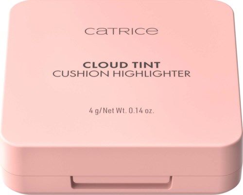 Catrice Cloud Tint Cushion Highlighter Verpackung in Hellrosa mit schwarzem Text.