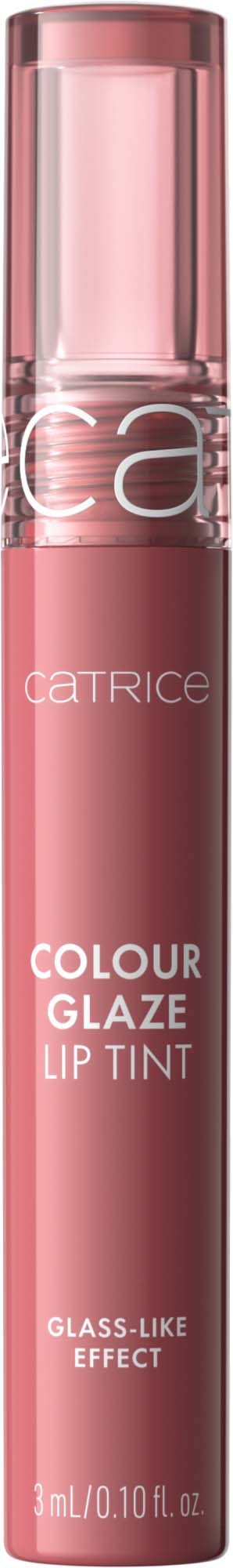 Ein rosa Lippenstift mit durchsichtigem Deckel, goldenen Akzenten und weißer Text mit Produktdetails.