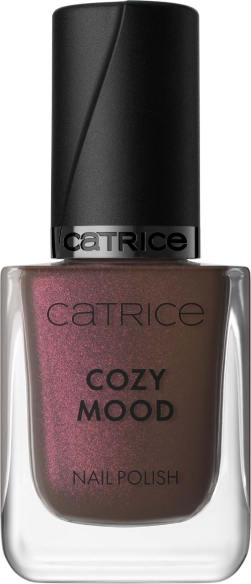 Catrice Cozy Mood nagellakfles met roze-bruin kleur en zwarte dop.