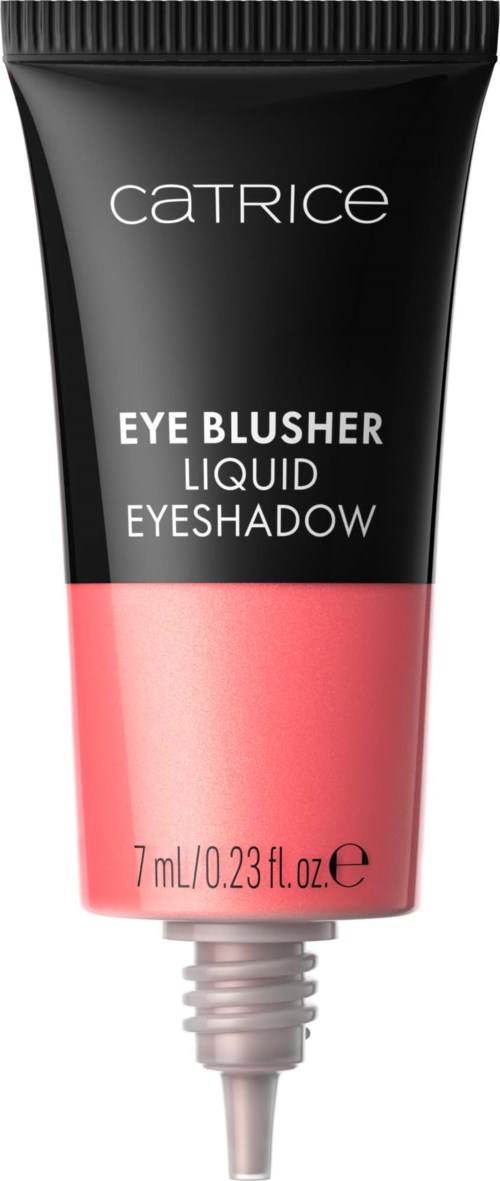 Catrice flüssiger Lidschatten-Tubus in Schwarz und Pink mit Applikatorspitze.