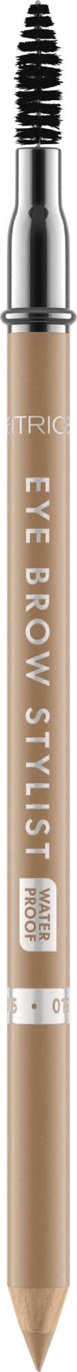 A eyebrow pencil with a spoolie brush on top and a beige color stick.