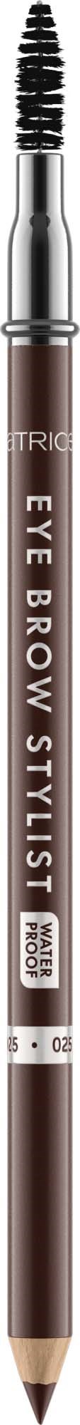 A brown eye brow pencil with a spiral sketching tip and a cap on top.
