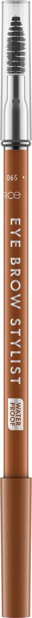 A brow pencil with a spoolie brush at one end and a brown color for eyebrows.