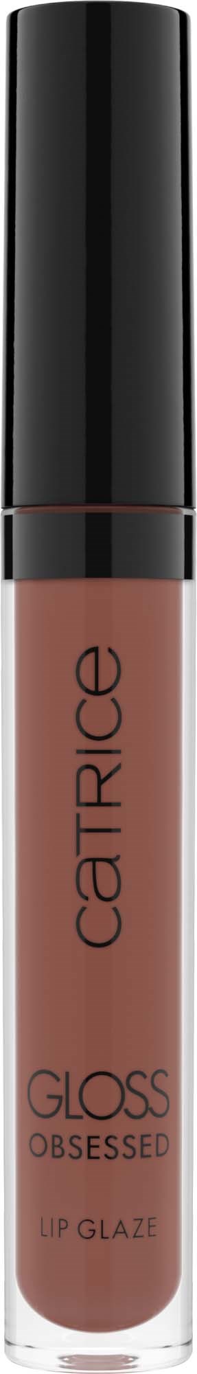 En tube med Catrice Gloss Obsessed leppglans i en brun nyanse med svart hette.