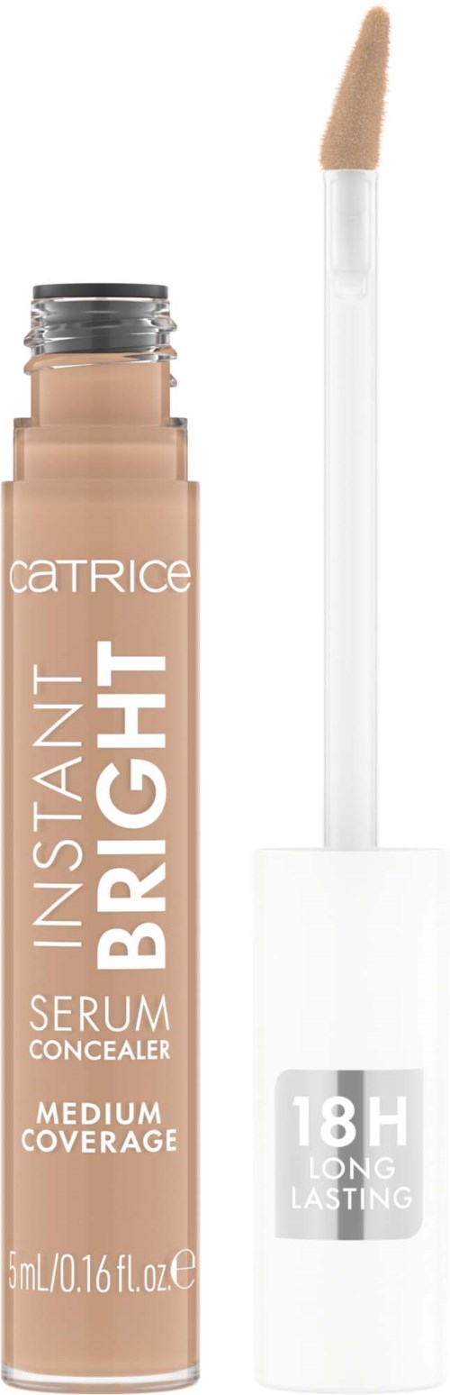 En beige concealerkjertel med hvit applikator, merket "Instant Bright" og "Long Lasting 18H."
