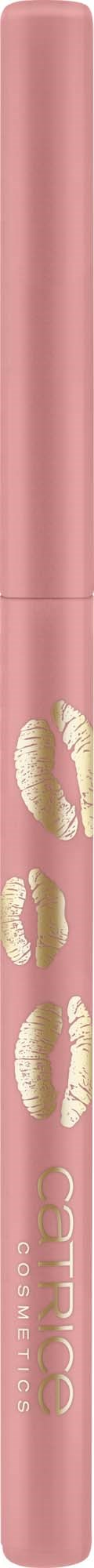 Ein pinker Make-up-Stift mit Gold-Designs und dem Wort "brow".
