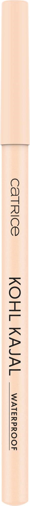 Beige wasserfester Eyelinerstift mit den Markenamen Catrice und Koh Laux.