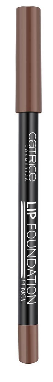 A brown double-ended lip pencil with black body and white text on it.