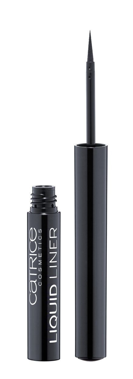Flytande eyeliner-penne med en tunn borste och svart förpackning.