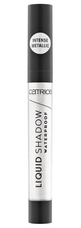 En svart och vit vattentät flytande skugga penna med metallic och intensiv finish, märkt av Catrice.