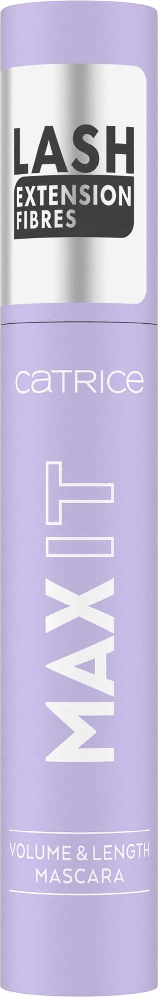 Purple mascara tube labeled 'Lash Extension Fibres' and 'Max It'.