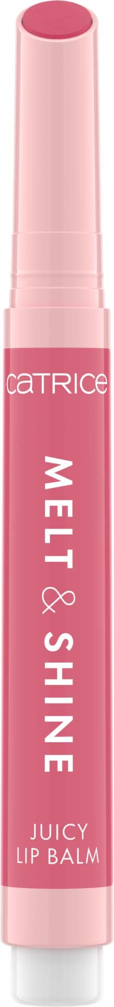A pink lip balm stick with the brand name CATRICE and the label 'MELT & SHINE.'