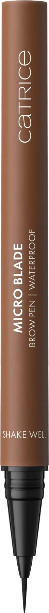 En brun eyeliner penn merket 'Catrice Micro Blade' med en pennespiss, brukt til sminke.