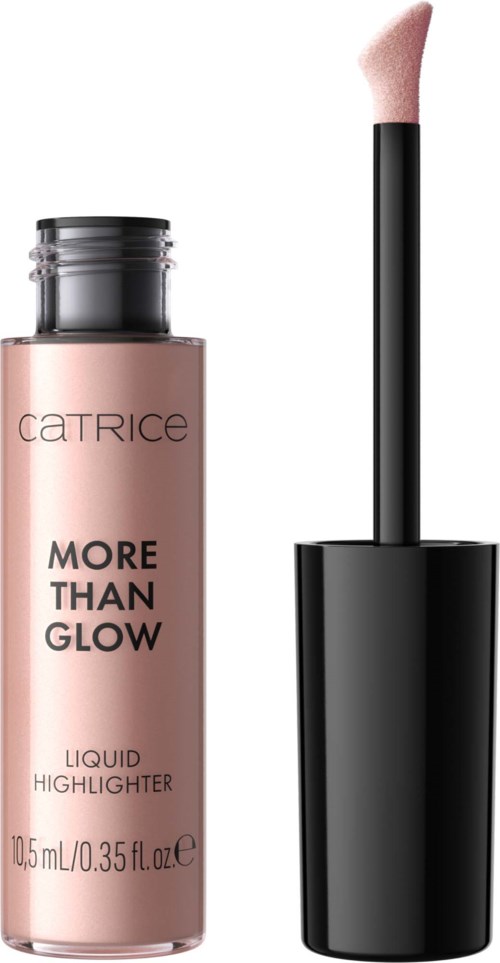 Pink liquid highlighter bottle with black cap and wand applicator by Catrice.