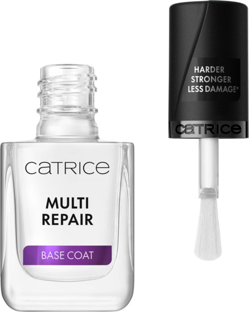Catrice Multi Repair basislakfles met zwarte dop en kwastapplicator.