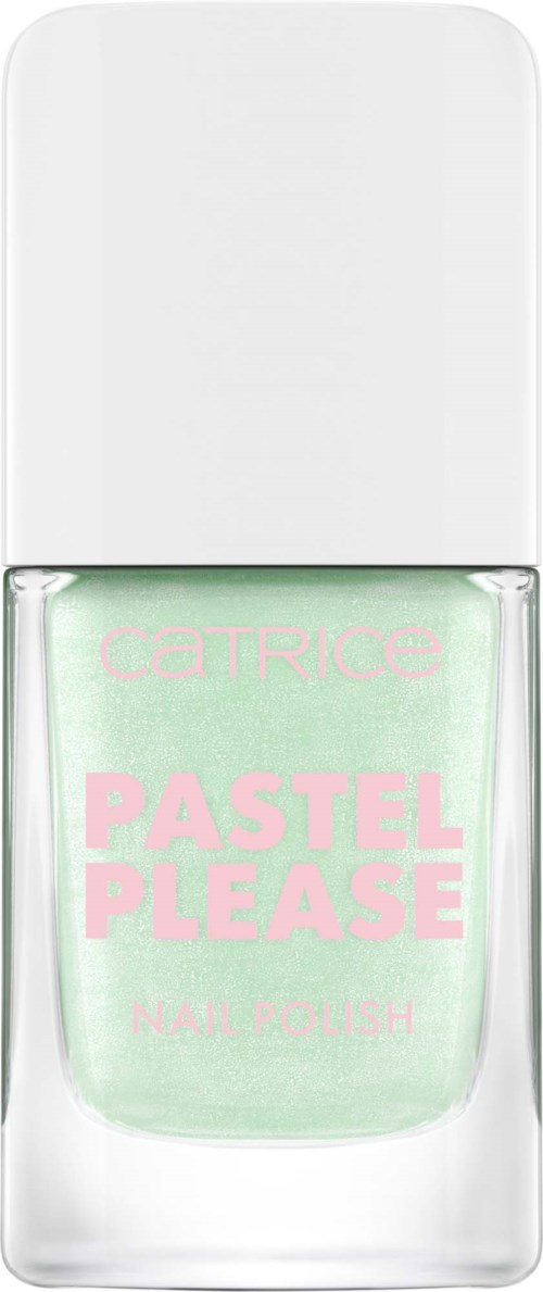 Catrice Pastel Please -kynsilakka puristavalla vaaleanvihreällä värillä.