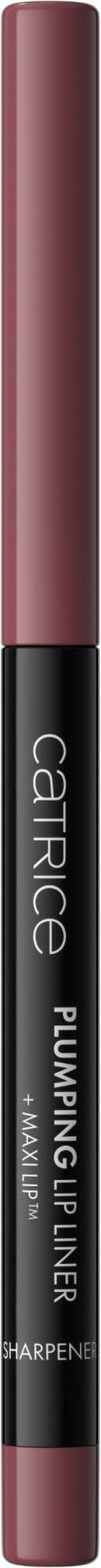 Een tweekleurige lippenpotlood met roze en zwart, gemarkeerd Catrice PUMPING UP LINER, voor lipcontouren.