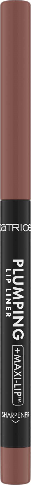 A brown lip liner with a black label that reads "Plumping Lip Liner" and brand logo. It is vertical and sleek.